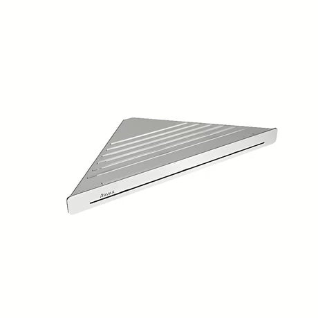 Kampinė lentyna Ravak Slim C satin/chromo apdailos su perforuotu paviršiumi ir apatiniais kabliukais