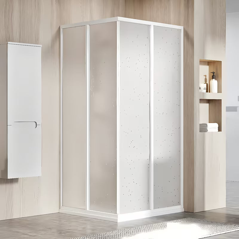 Ravak Supernova dušo durys 90 cm baltos spalvos su nepermatomu Pearl užpildu ir stumdomu atidarymu.