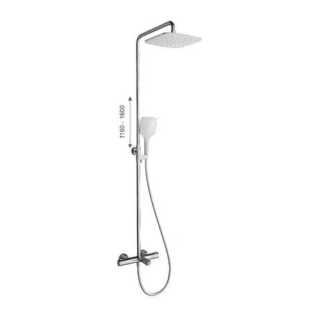 Ravak Termo 300 dušo sistema su termostatiniu maišytuvu ir 25 cm viršutiniu dušu, Chrome dizaino