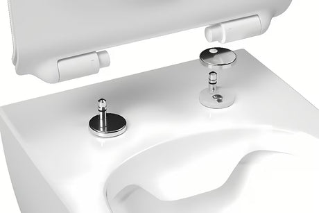 Baltas KLOZETO dangtis Ravak Vita Slim iš duroplasto su softclose sistema pro tylus uždarymas