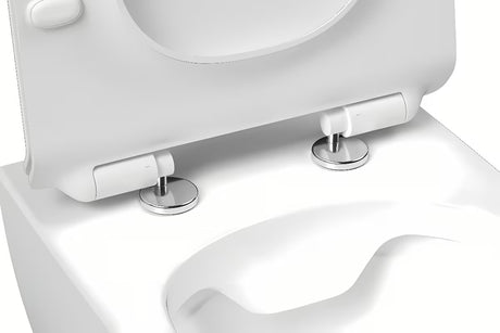 Baltas KLOZETO dangtis Ravak Vita Slim iš duroplasto su softclose sistema pro tylus uždarymas