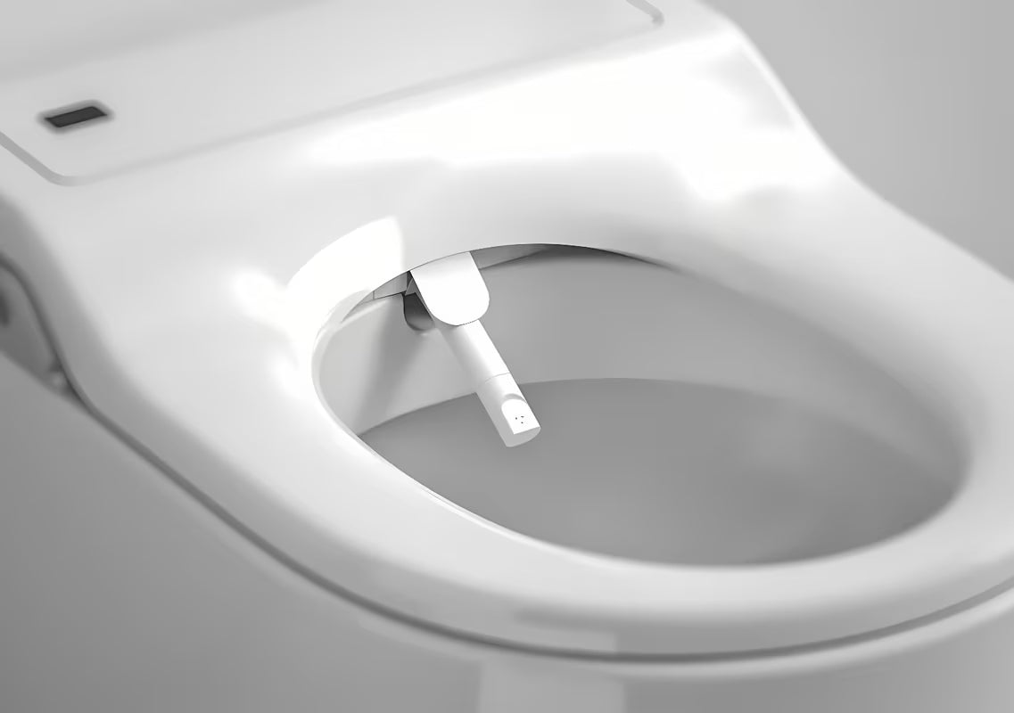 Pakabinamas KLOZETAS Roca Inspira In-Wash su integruota bidė funkcija, baltos spalvos, Rimless.