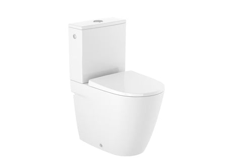 Baltas pastatomas WC kombinuotas Roca Ona rimless , apvalių formų modernaus dizaino