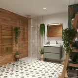 Pakabinama vonios spintelė su keraminiu praustuvu Roca Ona, matinės žalios spalvos.