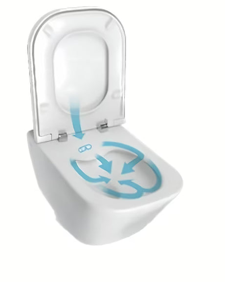 Balti pakabinamas KLOZETAS Roca The Gap su Rimless  ir kampuotu dizainu