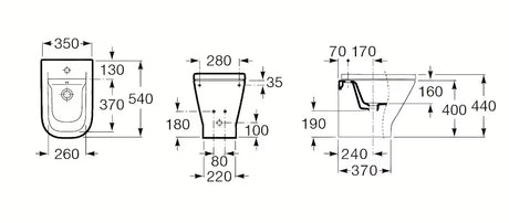 Stovintis bidė Roca The Gap baltos spalvos