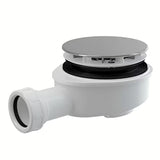 Žemas sifonas dušo padėklui Roth su plastikiniu chromuotu dangteliu, pro nutekėjimas 90 mm
