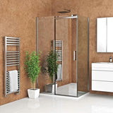 Roth Ambient Line slankiojančios dušo durys nišai 130 cm, blizgaus chromo spalvos, su skaidriu stiklu