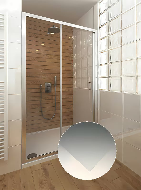 Roth Ambient Line slankiojančios dušo durys nišai 130 cm, blizgaus chromo spalvos, su skaidriu stiklu