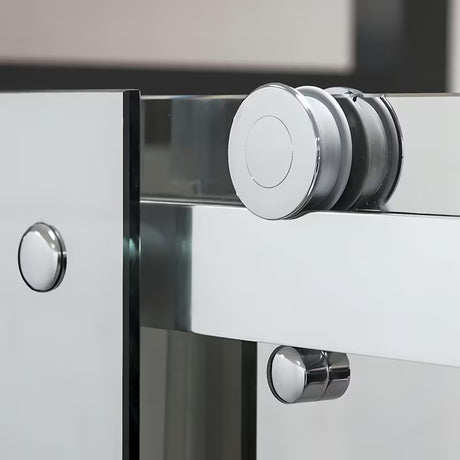 Roth Ambient Line slankiojančios dušo durys nišai 130 cm, blizgaus chromo spalvos, su skaidriu stiklu