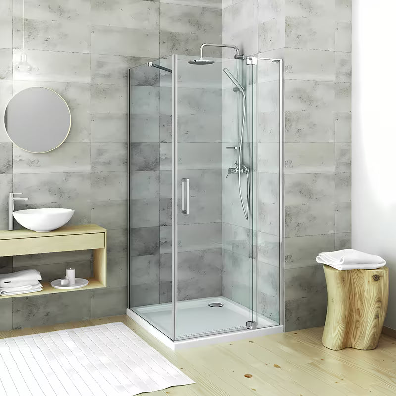 Roth Elegant Neo Line berėmis dušo durys 90 cm blizgaus chromo spalvos su skaidriu stiklu