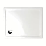 Stačiakampis dušo padėklas Roth Flat Kvadro 80x90 cm iš balto akrilo su žemu įėjimu