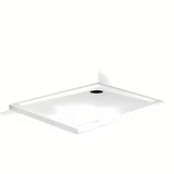 Stačiakampis dušo padėklas Roth Flat Kvadro 80x90 cm iš balto akrilo su žemu įėjimu