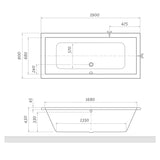 Roth Kubic Neo stačiakampė akrilinė vonia 190x90 cm su kairine arba dešinine orientacija