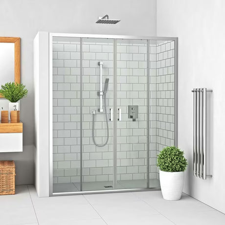 Roth Lega Line slankiojančios dušo durys 150 cm, blizgus chromas, skaidrus stiklas