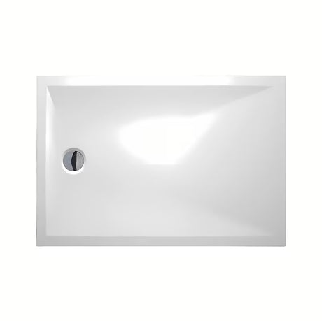 Balta stačiakampė žema dušo padėklas Roth Marmo Neo Square-R 110x80 cm iš lieto marmuro