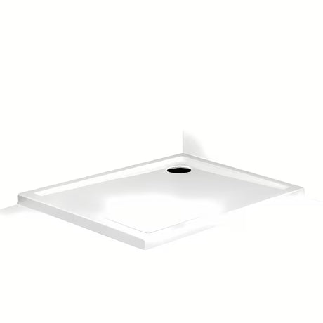 Stačiakampė žema dušo padėklas Roth Flat Kvadro 150x80 cm iš balto akrilo