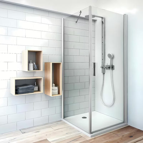 Dušo durų šoninė sienelė  Roth Tower Line 70 cm, blizgus chromas, skaidrus stiklas