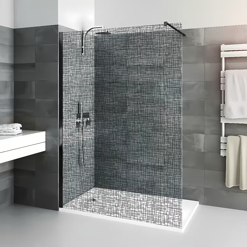 Roth Walk In Line walk-in dušo sienelė 120 cm su juodu matiniu profiliu ir Potisk dekoru