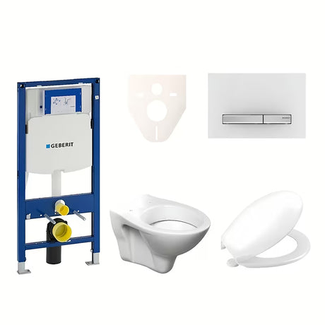 Pakabinami WC komplektas S-Line Pro su moduliu Geberit Duofix, mygtuku Sigma 50 ir sėdyne URBAN