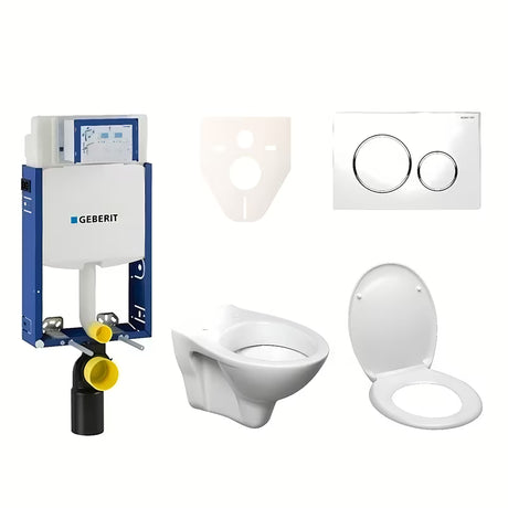 Pakabinami WC komplektas S-Line Pro su moduliu Geberit Kombifix, mygtuku Sigma 20 ir KLOZETAS sėdyne