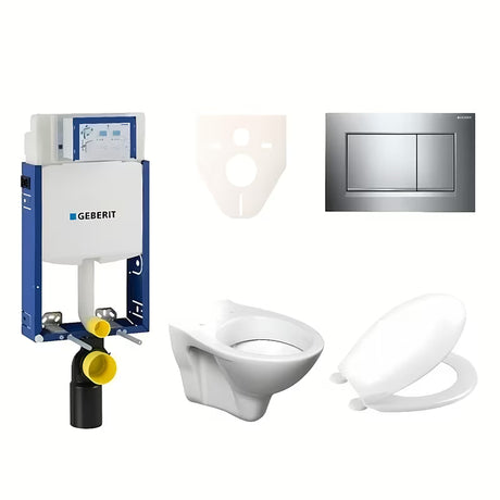 Pakabinami WC komplektas S-Line Pro su moduliu Geberit Kombifix, mygtuku Sigma 30 ir sėdyne URBAN