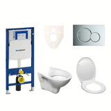 Pakabinami WC komplektas S-Line Pro su moduliu Geberit Duofix, Sigma 01 mygtuku ir KLOZETAS sėdyne