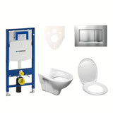 Pakabinami WC komplektas S-Line Pro su moduliu Geberit Duofix, sėdyne, Sigma 30 mygtuku ir garso izoliacijos tarpine