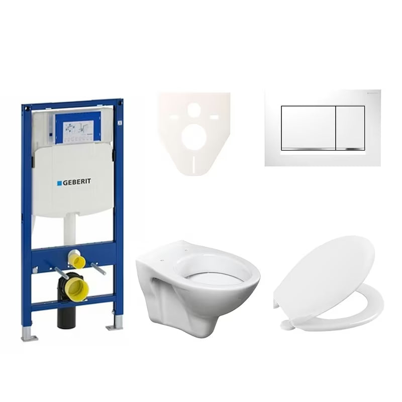 Pakabinami WC komplektas S-Line Pro su moduliu Geberit Duofix, mygtuku Sigma 30 ir sėdyne URBAN.