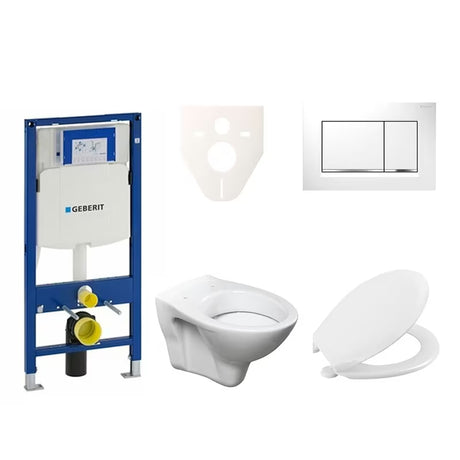 Pakabinami WC komplektas S-Line Pro su moduliu Geberit Duofix, mygtuku Sigma 30 ir sėdyne URBAN.