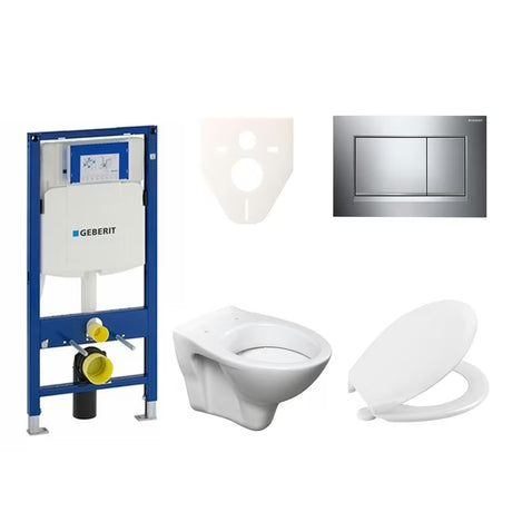 Pakabinami WC komplektas S-line Pro su moduliu Geberit Duofix, mygtuku Sigma 30 ir sėdyne URBAN