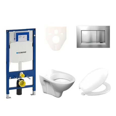 Pakabinami WC komplektas S-Line Pro su moduliu Geberit Duofix, mygtuku Sigma 30 ir sėdyne URBAN.