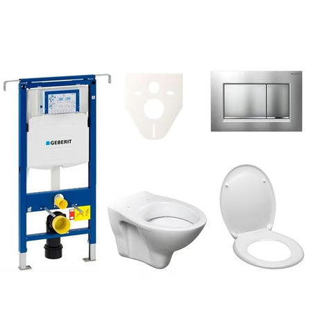 Pakabinami WC komplektas S-Line Pro su moduliu Geberit Duofix, sėdyne ir mygtuku Sigma 30