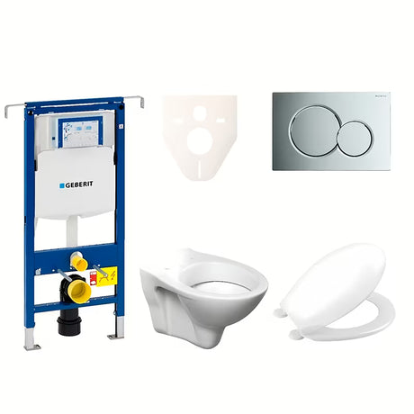 Pakabinami WC komplektas S-Line Pro su moduliu Geberit Duofix, sėdyne URBAN ir nuleidimo mygtuku Sigma 01 blizgus chromas