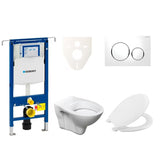 Pakabinami WC komplektas S-Line Pro su moduliu Geberit Duofix, bakeliu, sėdyne URBAN ir nuleidimo mygtuku Sigma 20