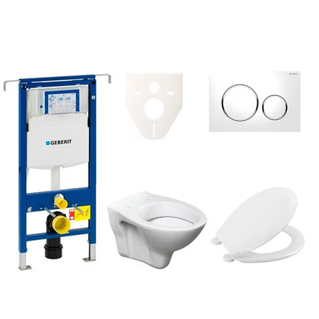 Pakabinami WC komplektas S-Line Pro su moduliu Geberit Duofix, bakeliu, sėdyne URBAN ir nuleidimo mygtuku Sigma 20