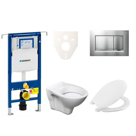 Pakabinami WC komplektas S-Line Pro su moduliu Geberit Duofix, sėdyne URBAN ir mygtuku Sigma 30.