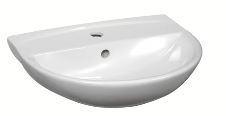 Baltas pakabinamas praustuvas S-Line Pro su persipylimu ir anga maišytuvui pro centre