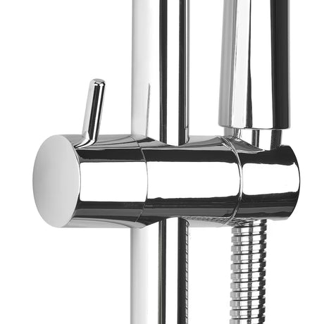 Dušo komplektas S-Line Chrome su 3 funkcijų rankiniu dušu ir reguliuojamu laikikliu ant dušo stovo.