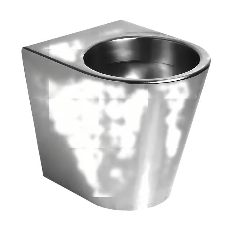 Nerūdijančio plieno antivandalinis pastatomas WC Sanela Supersteel su matiniu paviršiumi ir kūgine forma