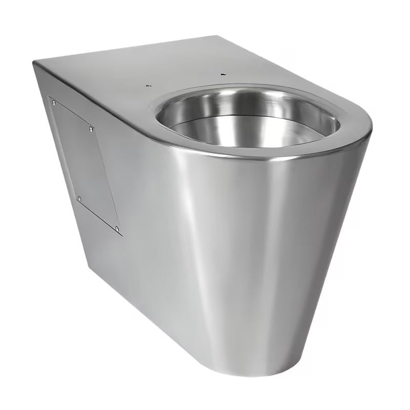 Nerūdijančio plieno antivandalinis pastatomas WC Sanela Supersteel su matiniu paviršiumi pro intensyviam naudojimui.