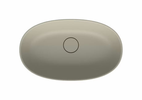 Smėlio spalvos pastatomas ant stalviršio praustuvas SAT Aula 60x36 cm iš lieto marmuro be perpylimo