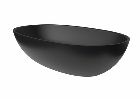 Juodi pastatomas ant stalviršio praustuvas SAT Aula iš lieto marmuro, 60x36 cm