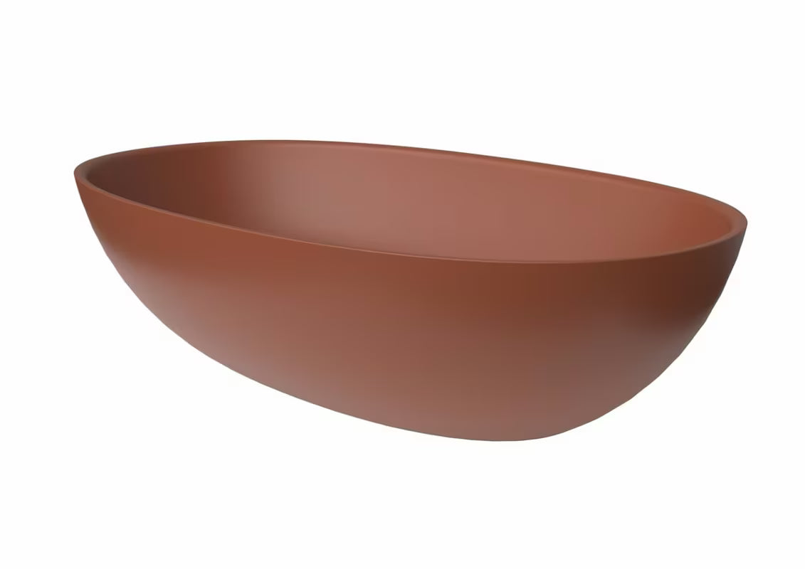 SAT Aula pastatomas ant stalviršio praustuvas iš lieto marmuro, cooper brown spalvos, 60x36 cm