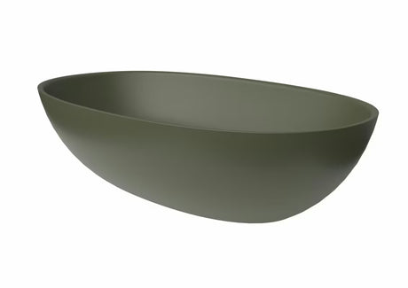 Žali pastatomas ant stalviršio praustuvas SAT Aula 60x36 cm iš lieto marmuro be perpylimo