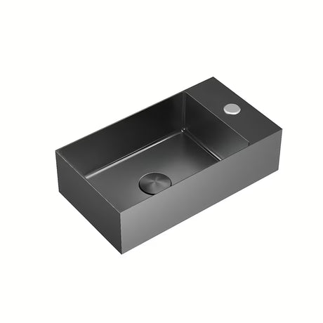 Pakabinami nerūdijančio plieno praustuvas SAT Aurum 40 x 22 cm, gun metal spalvos