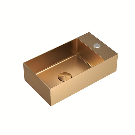 Pakabinami nerūdijančio plieno praustuvas SAT Aurum rožinio aukso spalvos (rosegold), 40 x 22 cm.