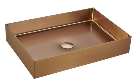 SAT Aurum iš nerūdijančio plieno pastatomas ant stalviršio praustuvas, 55 x 38 cm, spalva – rose gold