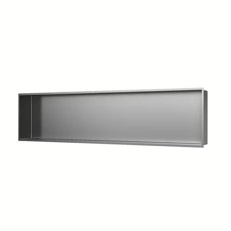 Vonios kambario niša SAT Aurum iš nerūdijančio plieno, šlifuoto plieno spalvos, su rėmeliu