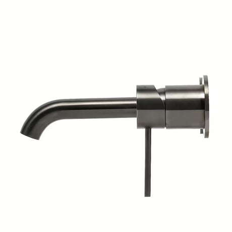 Potinkinė svirtinis praustuvo maišytuvas SAT Aurum, šlifuoto gun metal apdailos, apvalaus dizaino.